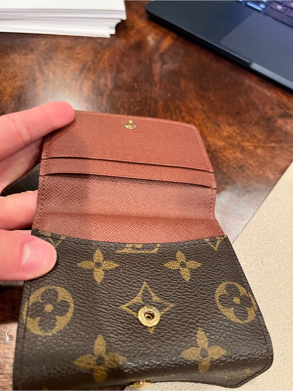 Louis Vuitton Monogram compact snap wallet, made in France. With the box - Picture 14 of 16